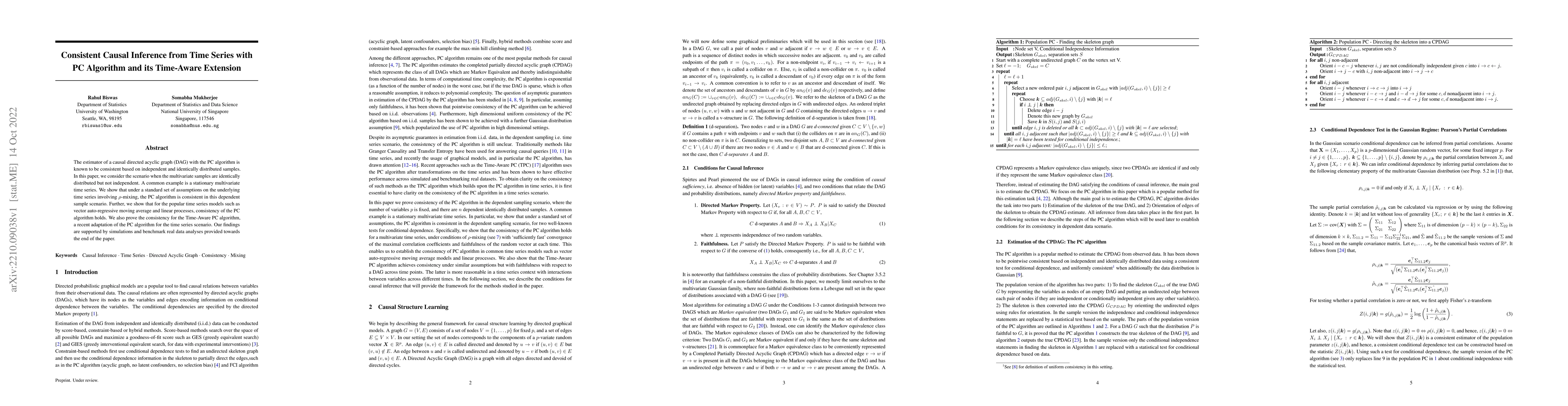 Thumbnail for Consistent Causal Inference from Time Series with PC Algorithm and its
  Time-Aware Extension