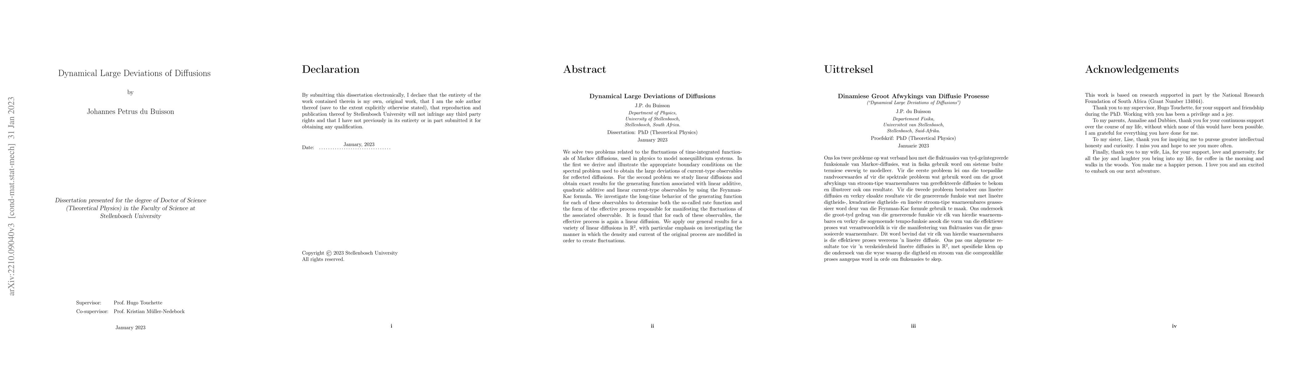Thumbnail for Dynamical large deviations of diffusions