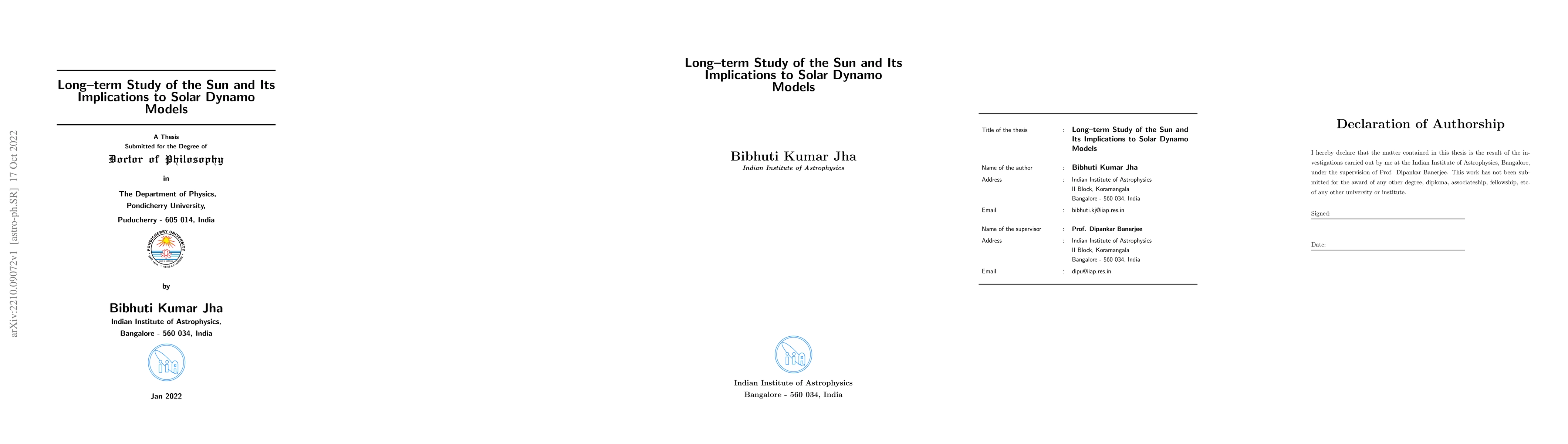 Thumbnail for Long-term Study of the Sun and Its Implications to Solar Dynamo Models