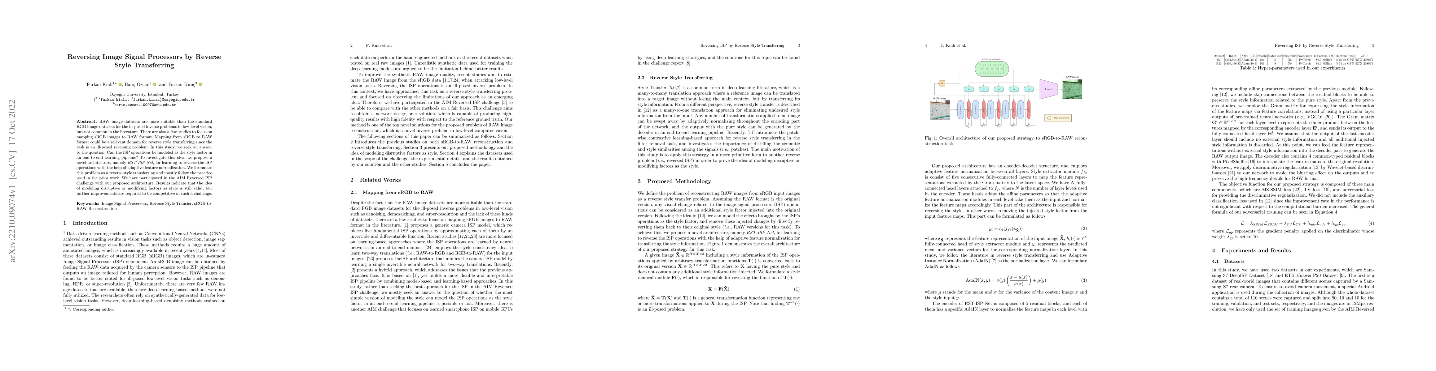 Thumbnail for Reversing Image Signal Processors by Reverse Style Transferring