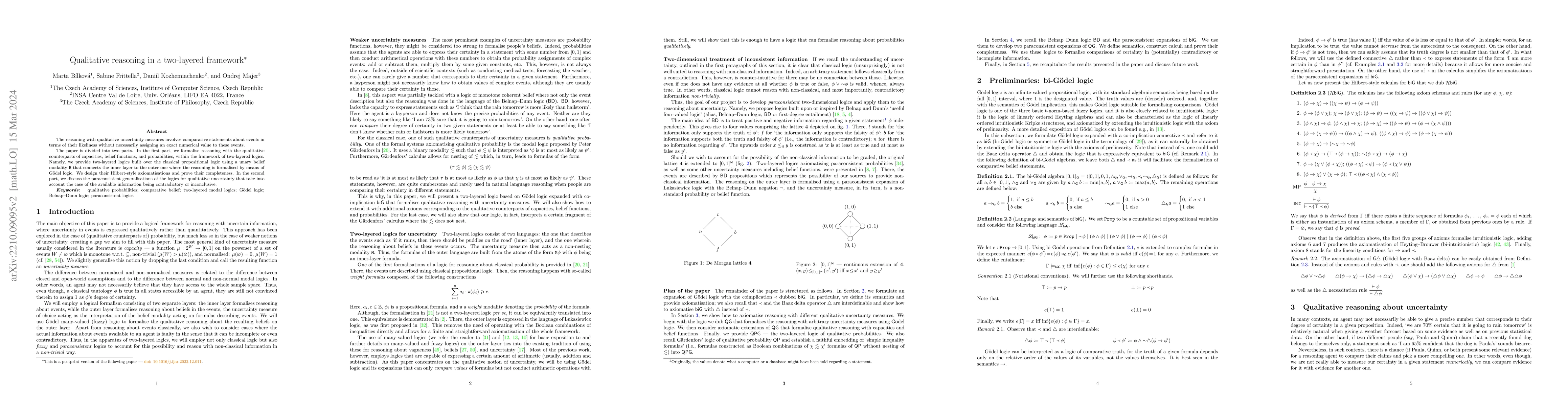 Thumbnail for Qualitative reasoning in a two-layered framework