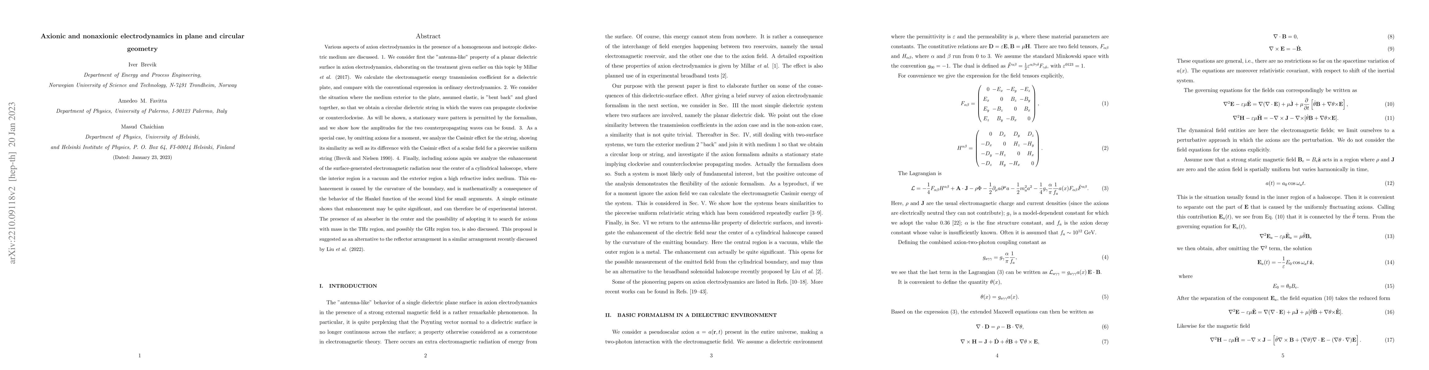 Thumbnail for Axionic and nonaxionic electrodynamics in plane and circular geometry