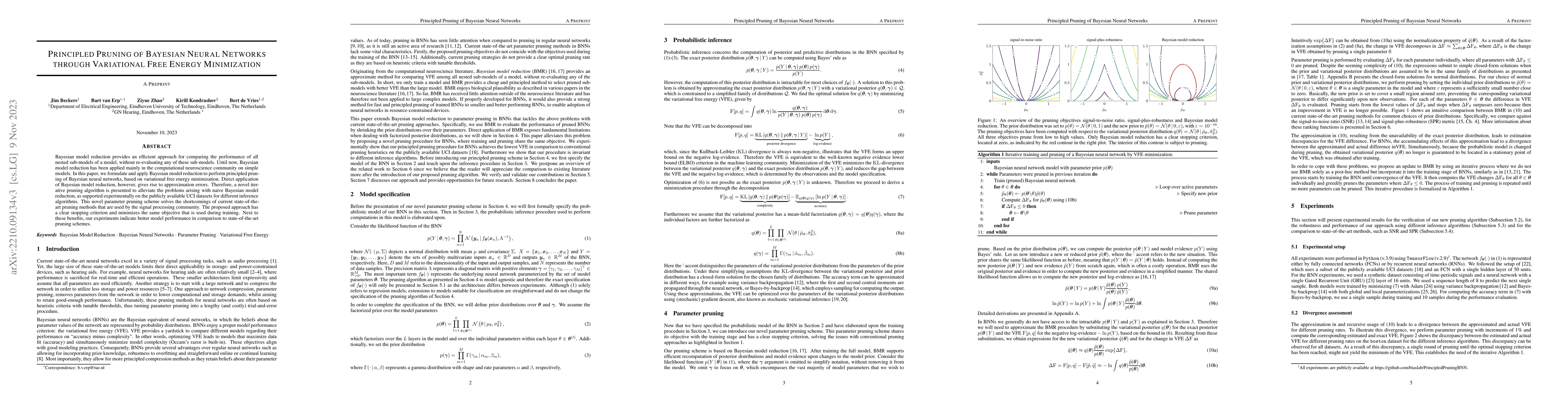 Thumbnail for Principled Pruning of Bayesian Neural Networks through Variational Free
  Energy Minimization