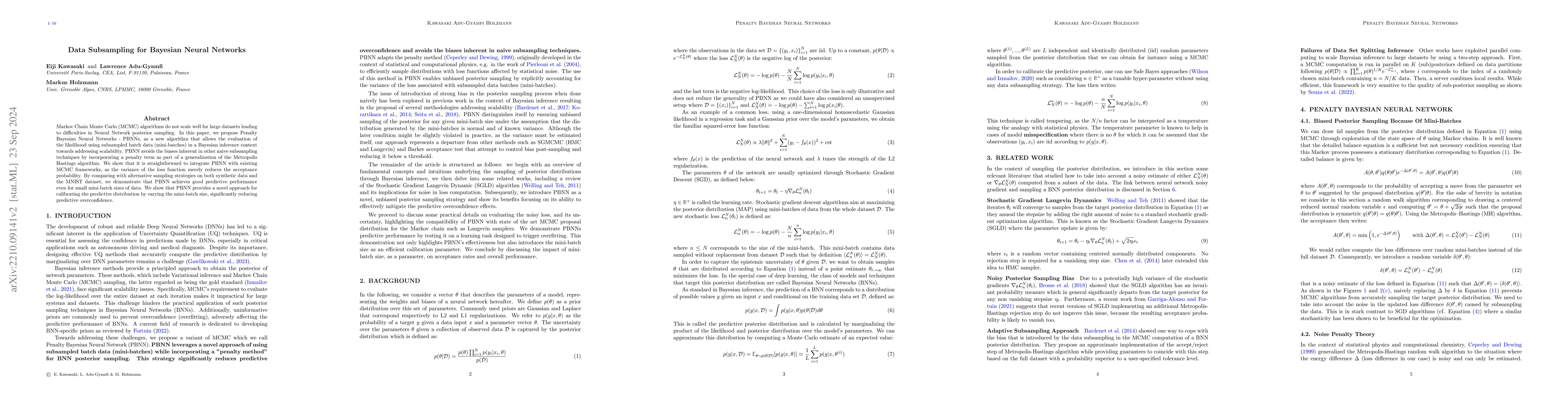 Thumbnail for Data Subsampling for Bayesian Neural Networks