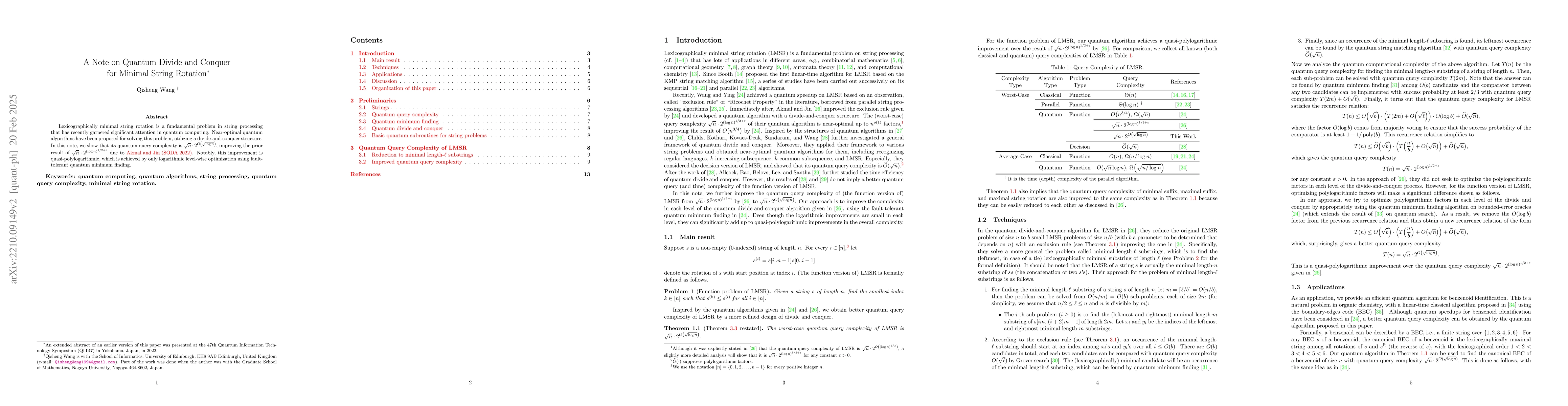 Thumbnail for A Note on Quantum Divide and Conquer for Minimal String Rotation