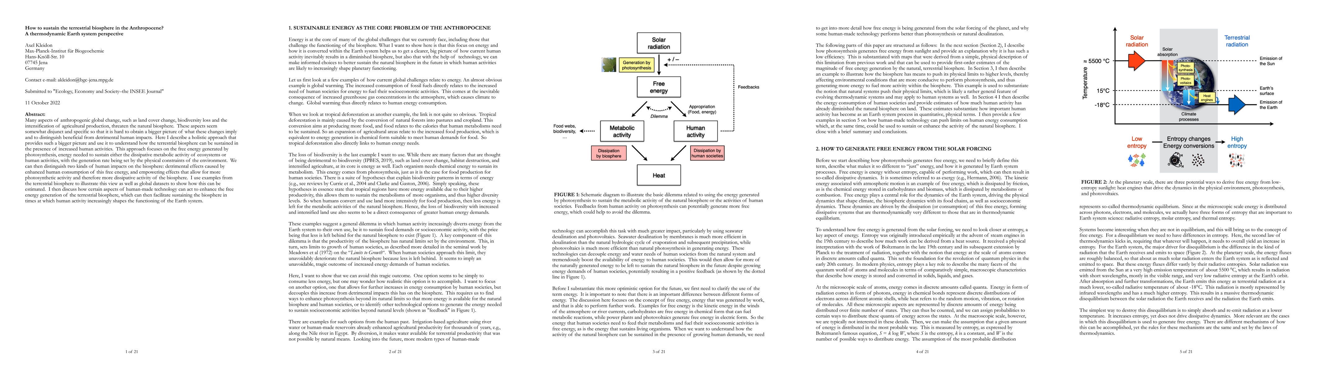 Thumbnail for How to sustain the terrestrial biosphere in the Anthropocene? A
  thermodynamic Earth system perspective