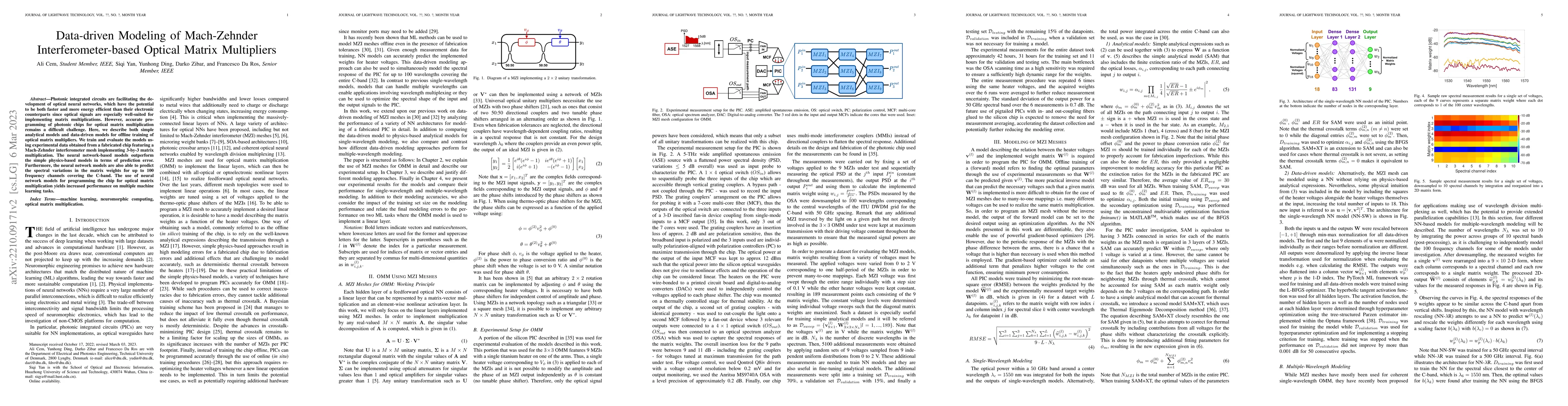 Thumbnail for Data-driven Modeling of Mach-Zehnder Interferometer-based Optical Matrix
  Multipliers