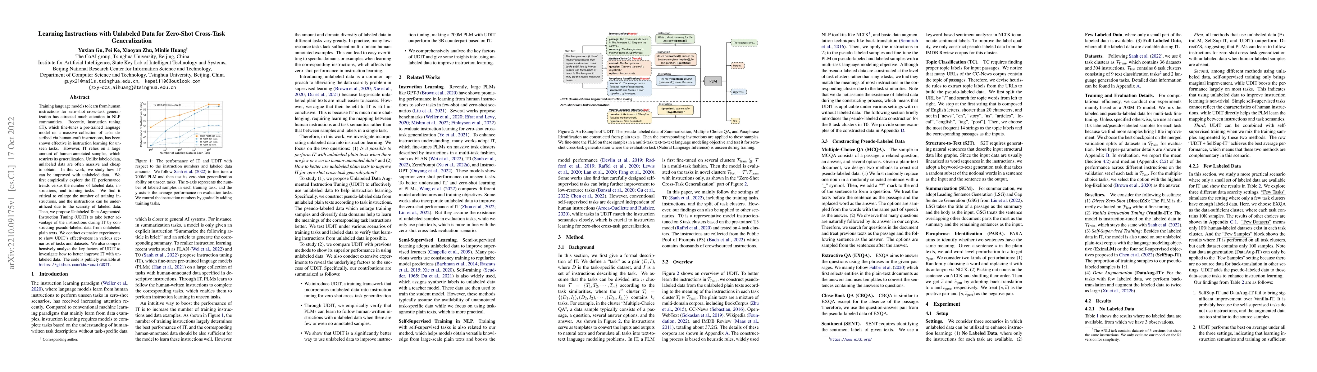 Thumbnail for Learning Instructions with Unlabeled Data for Zero-Shot Cross-Task
  Generalization