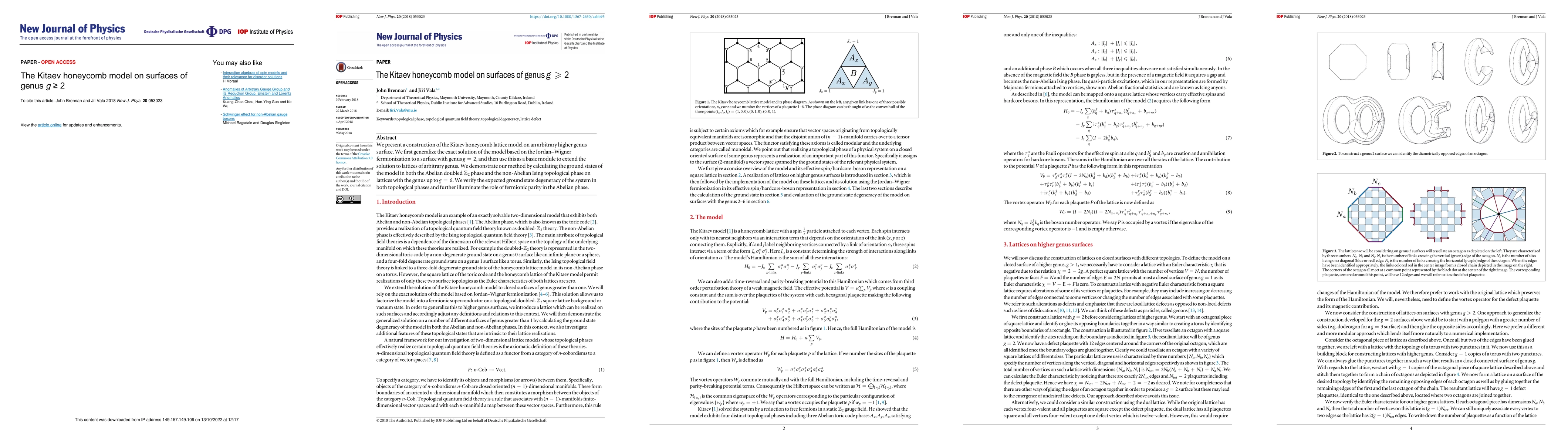 Thumbnail for The Kitaev honeycomb model on surfaces of genus $g \geq 2$
