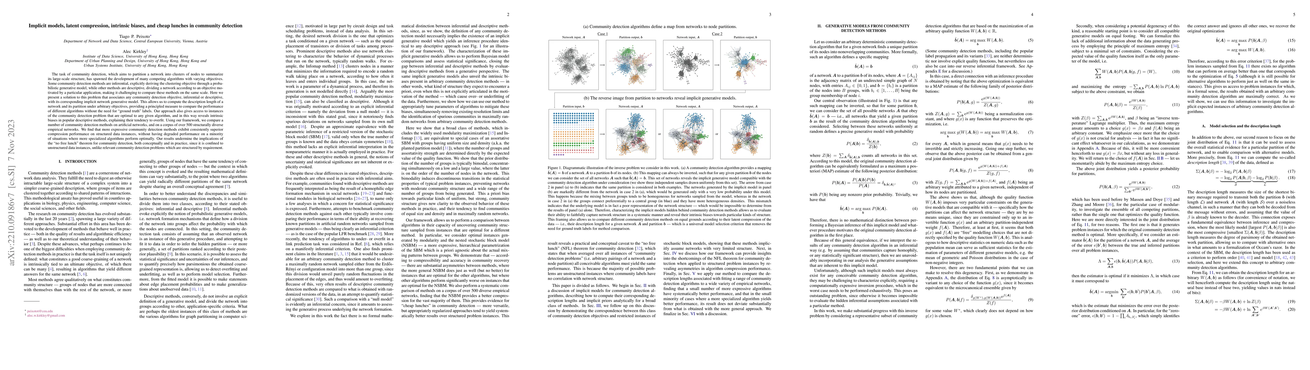 Thumbnail for Implicit models, latent compression, intrinsic biases, and cheap lunches
  in community detection