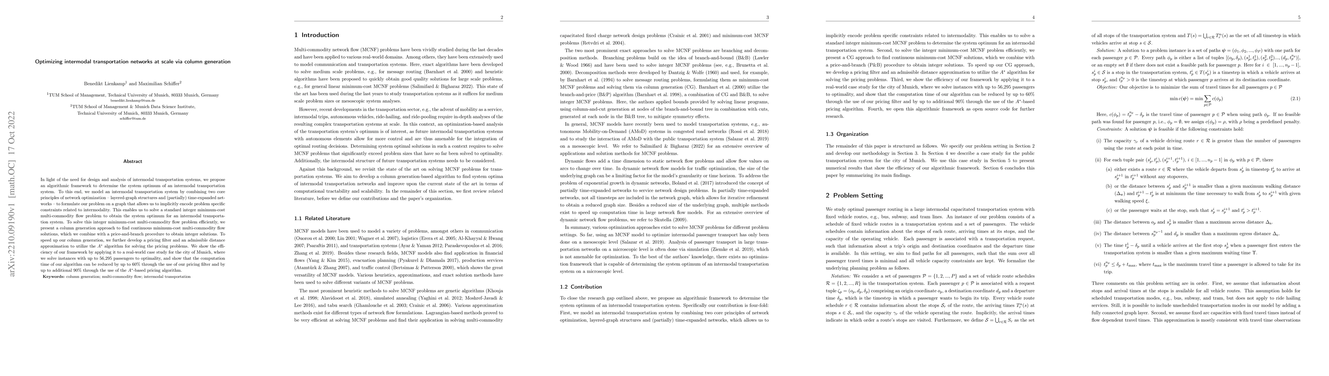 Thumbnail for Optimizing intermodal transportation networks at scale via column
  generation