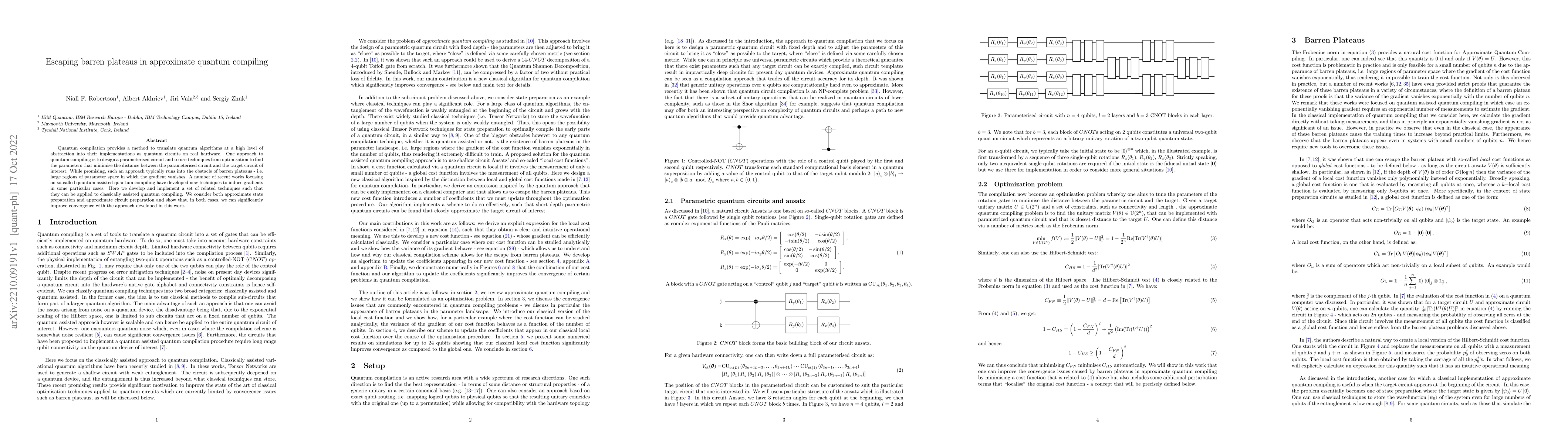 Thumbnail for Escaping barren plateaus in approximate quantum compiling