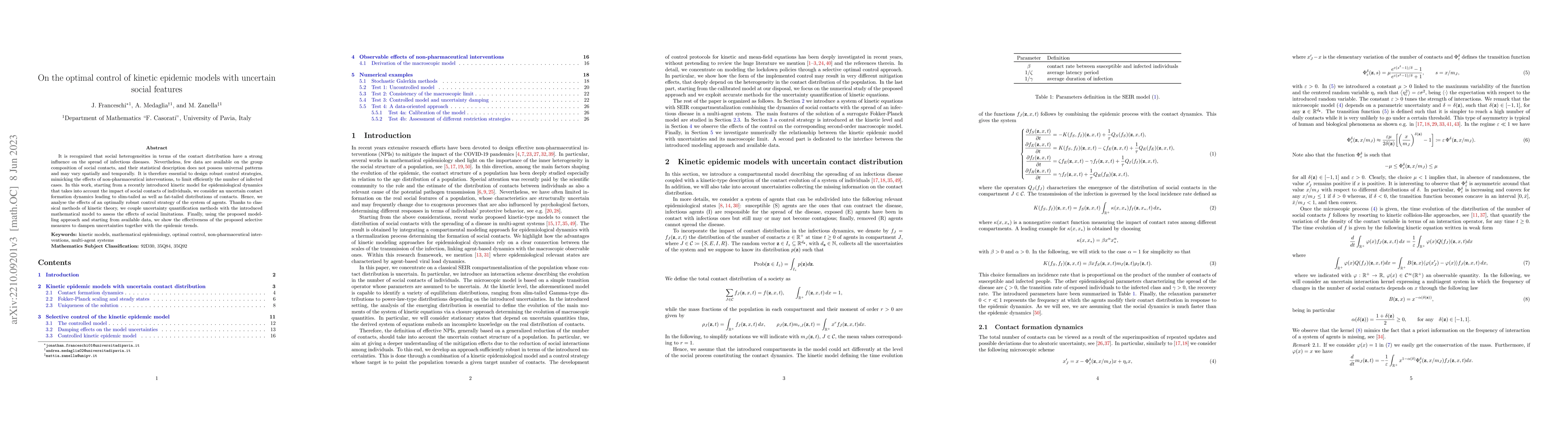 Thumbnail for On the optimal control of kinetic epidemic models with uncertain social
  features