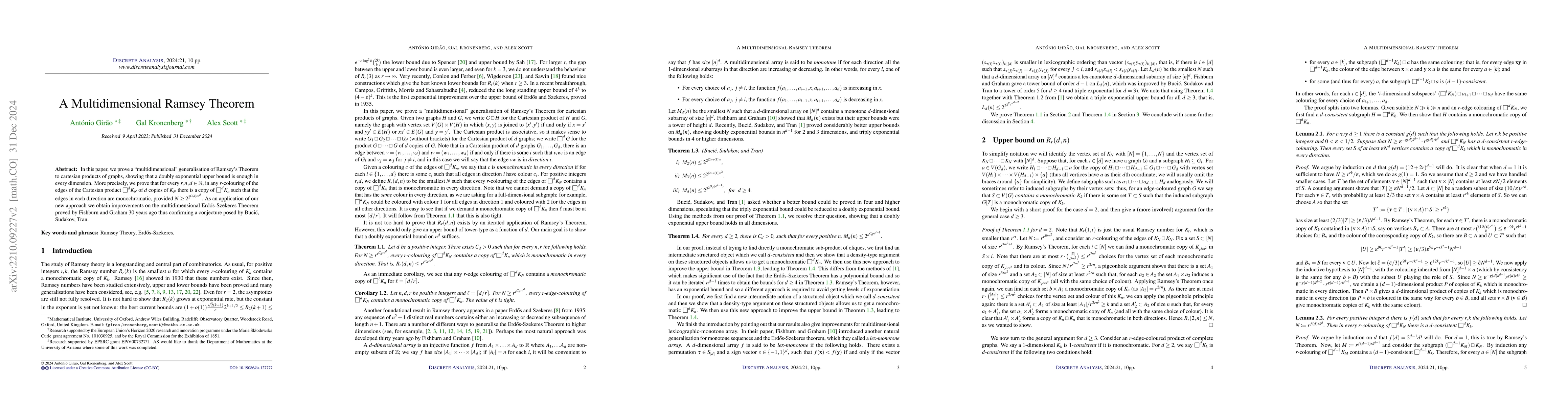 Thumbnail for A multidimensional Ramsey Theorem