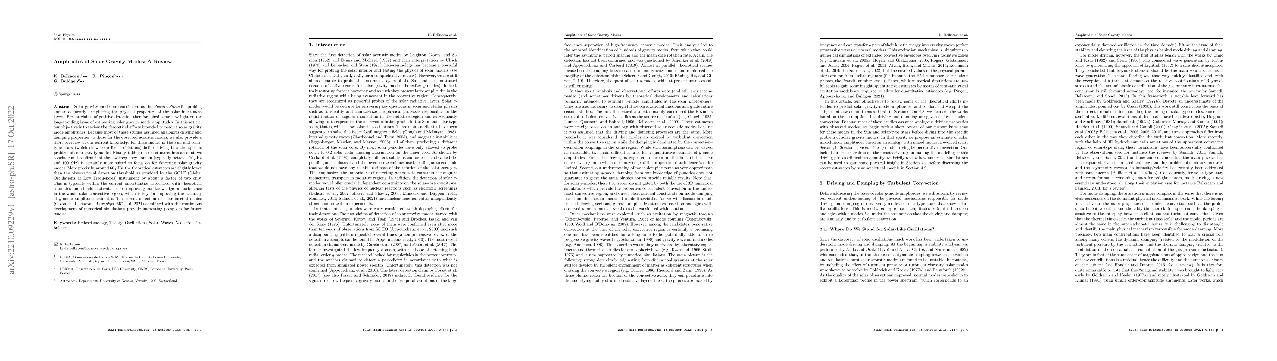 Thumbnail for Amplitudes of Solar Gravity Modes: A Review