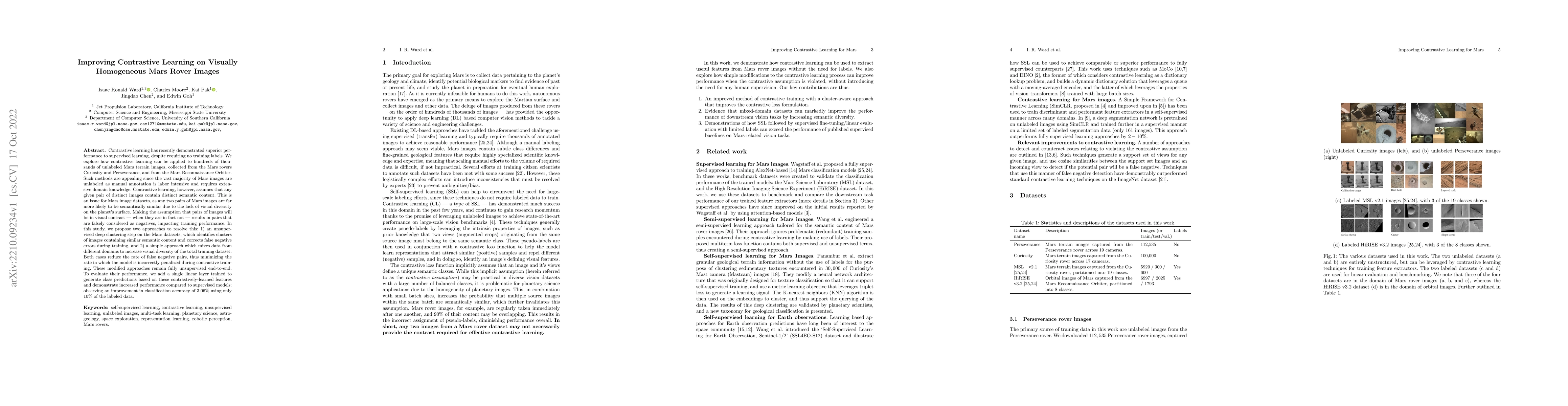 Thumbnail for Improving Contrastive Learning on Visually Homogeneous Mars Rover Images