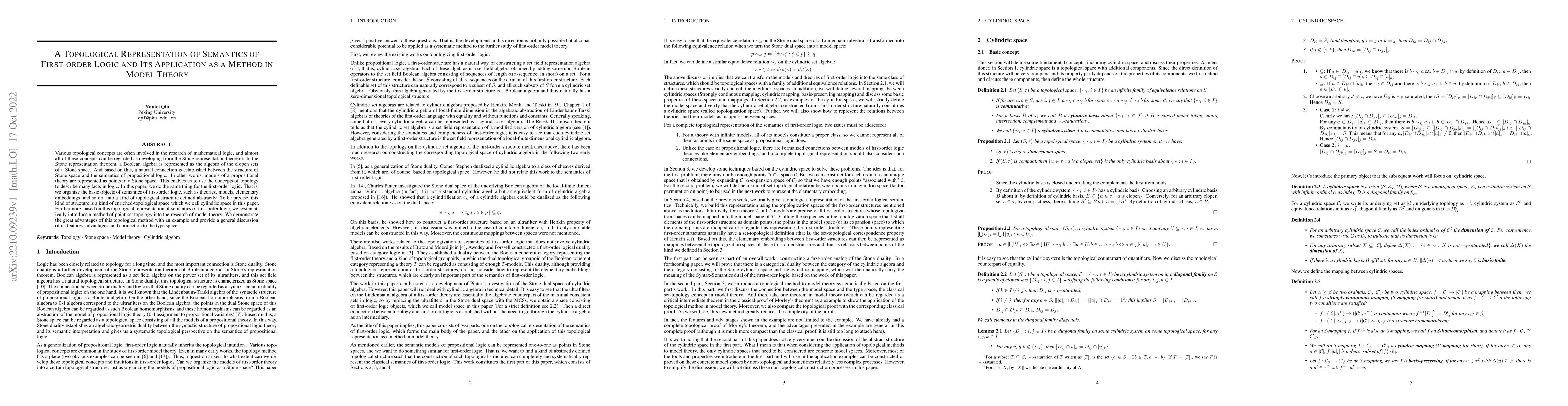 Thumbnail for A Topological Representation of Semantics of First-order Logic and Its
  Application as a Method in Model Theory