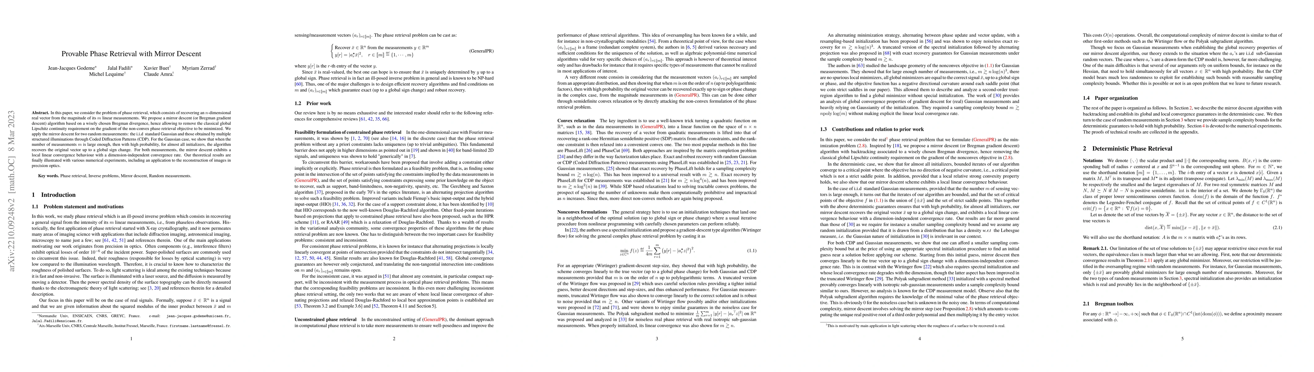 Thumbnail for Provable Phase Retrieval with Mirror Descent