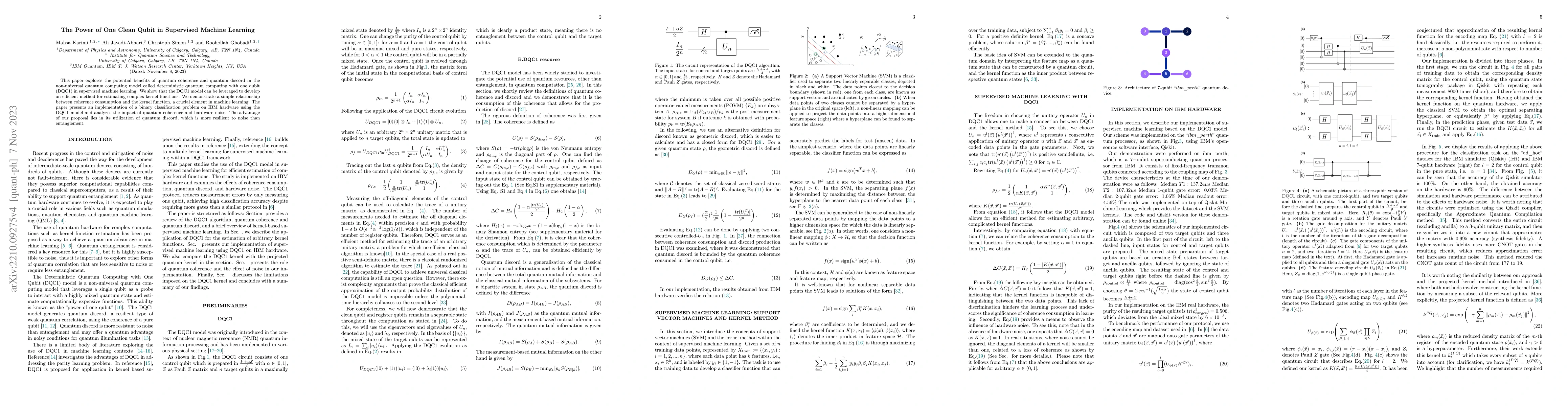 Thumbnail for The Power of One Clean Qubit in Supervised Machine Learning