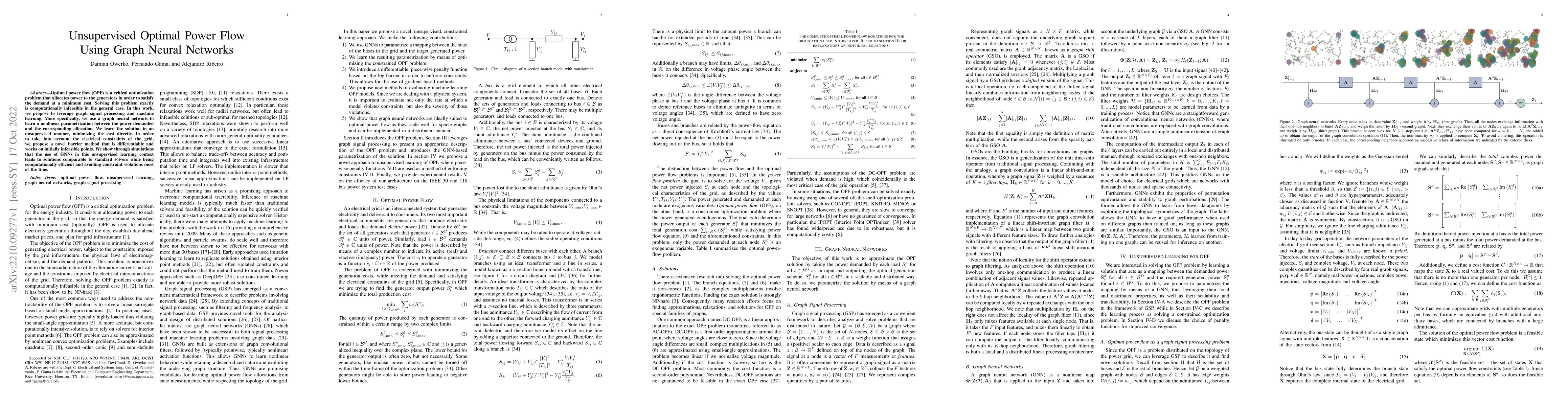 Thumbnail for Unsupervised Optimal Power Flow Using Graph Neural Networks