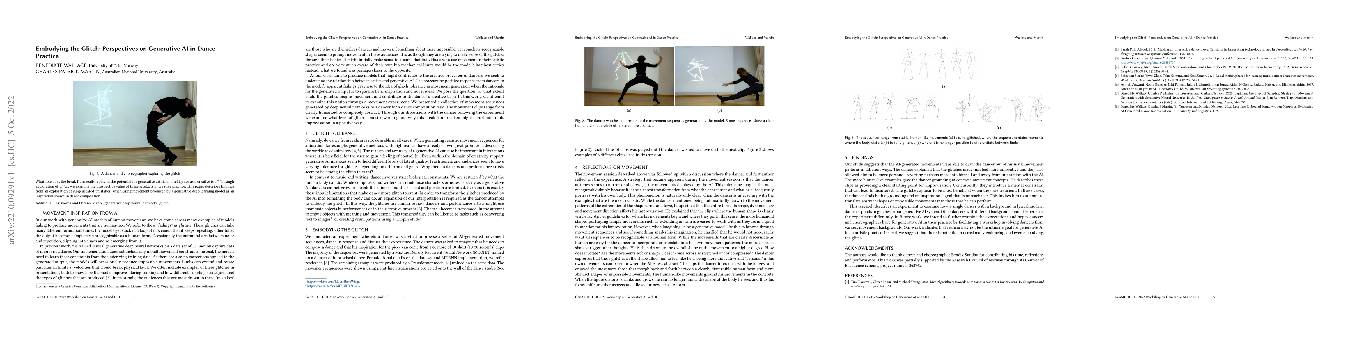 Thumbnail for Embodying the Glitch: Perspectives on Generative AI in Dance Practice
