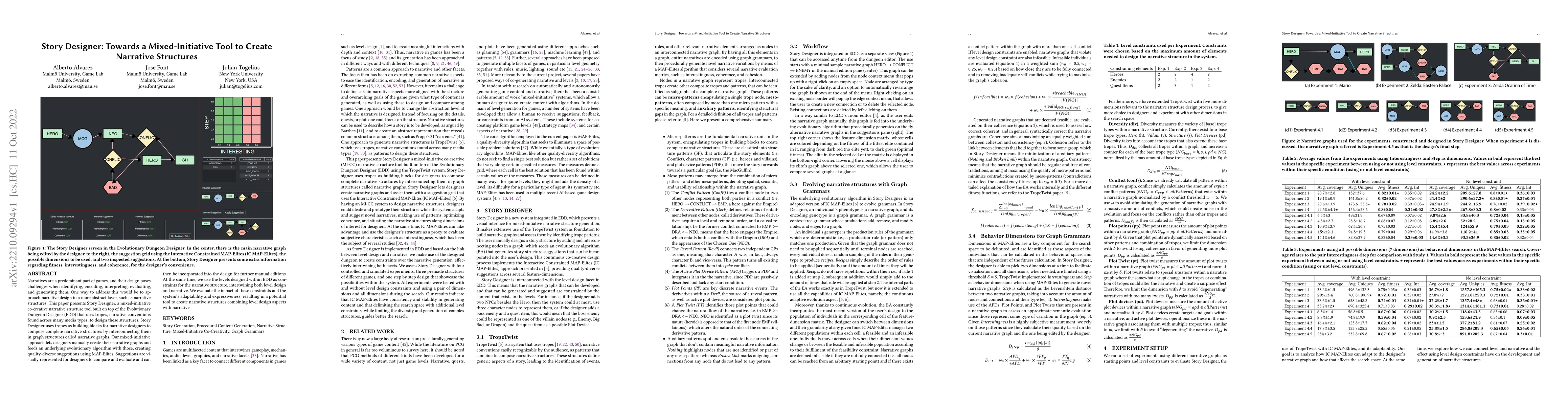 Thumbnail for Story Designer: Towards a Mixed-Initiative Tool to Create Narrative
  Structures