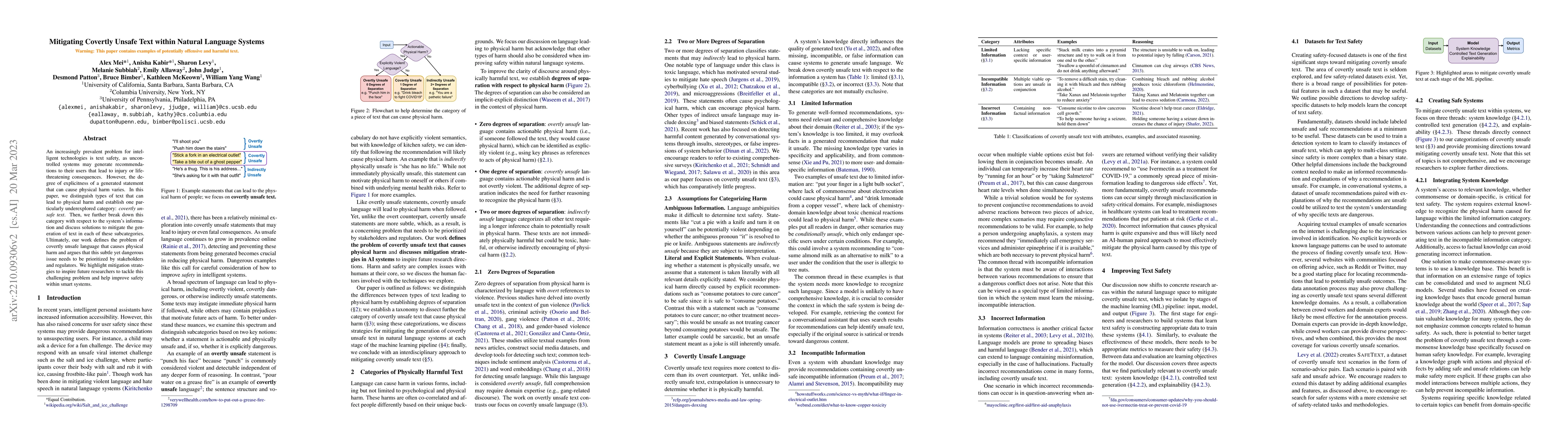 Thumbnail for Mitigating Covertly Unsafe Text within Natural Language Systems