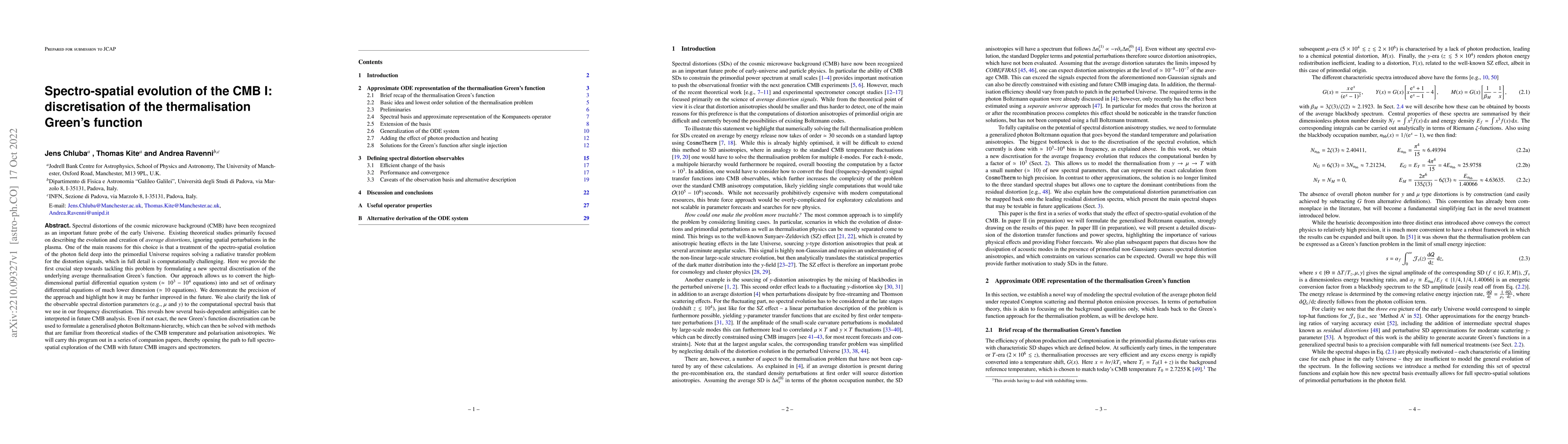 Thumbnail for Spectro-spatial evolution of the CMB I: discretisation of the
  thermalisation Green's function