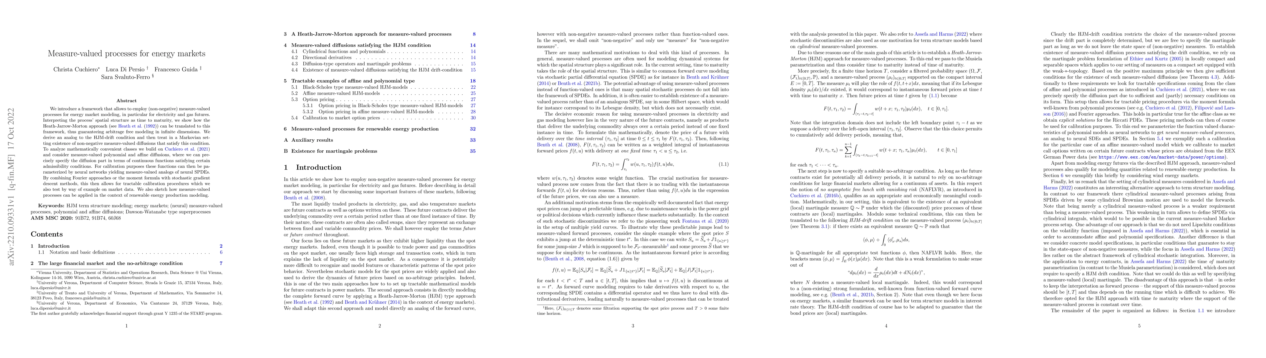 Thumbnail for Measure-valued processes for energy markets
