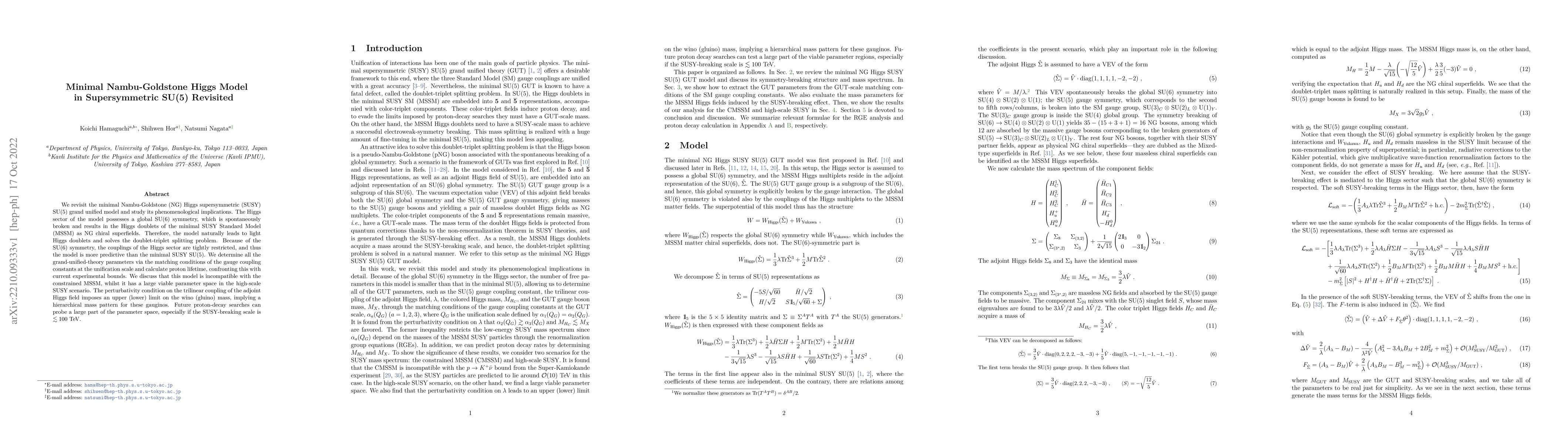Thumbnail for Minimal Nambu-Goldstone Higgs Model in Supersymmetric SU(5) Revisited