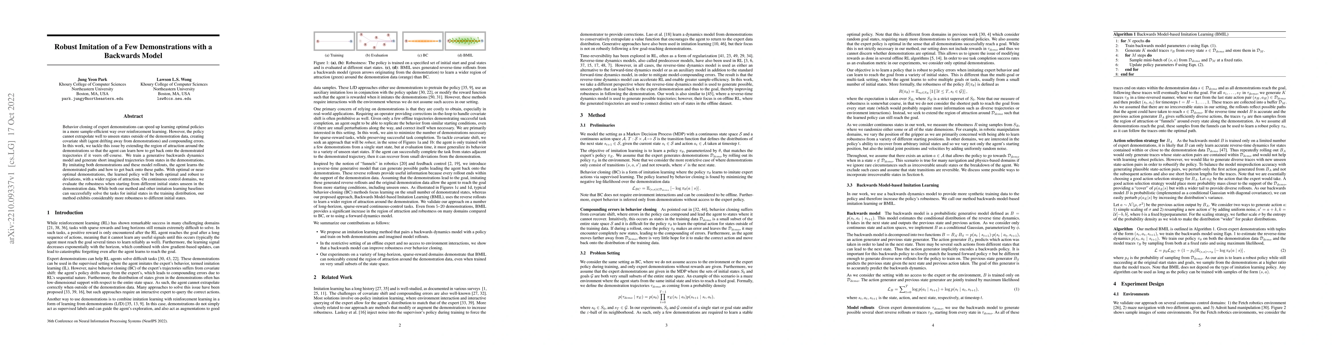 Thumbnail for Robust Imitation of a Few Demonstrations with a Backwards Model