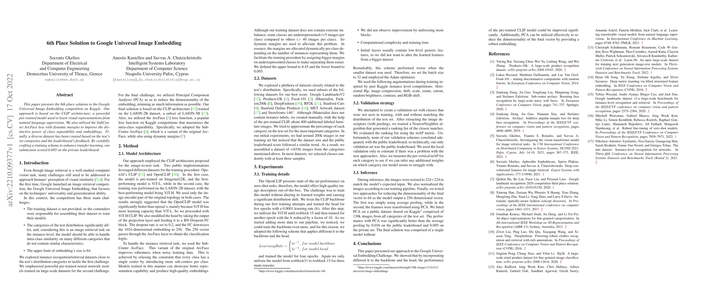 Thumbnail for 6th Place Solution to Google Universal Image Embedding