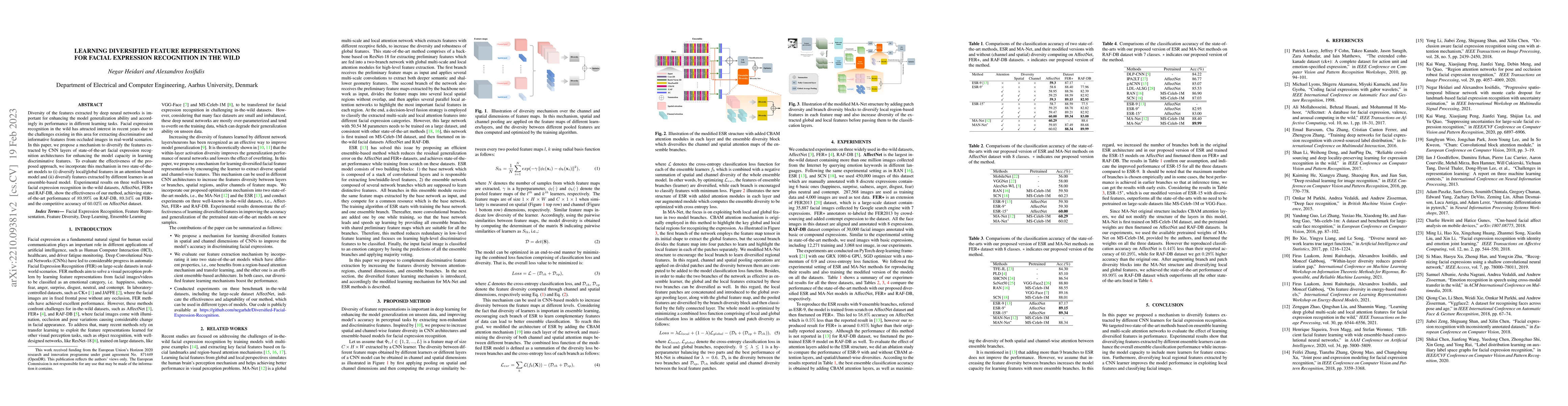 Thumbnail for Learning Diversified Feature Representations for Facial Expression
  Recognition in the Wild