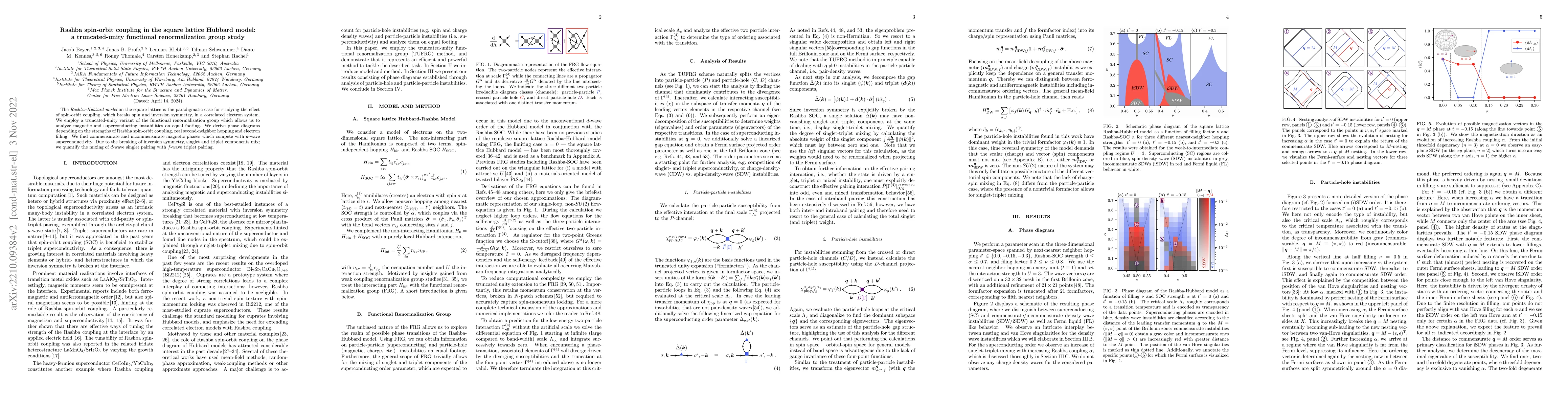 Thumbnail for Rashba spin-orbit coupling in the square lattice Hubbard model: A
  truncated-unity functional renormalization group study