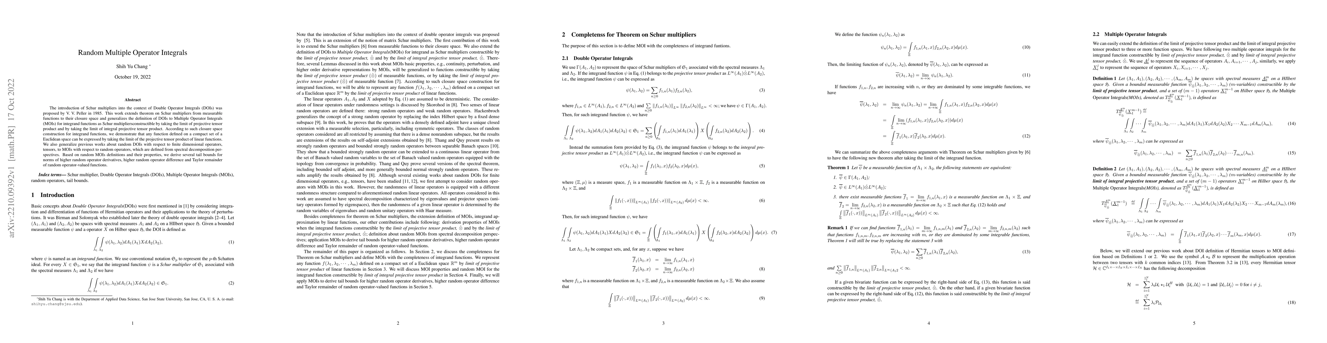 Thumbnail for Random Multiple Operator Integrals
