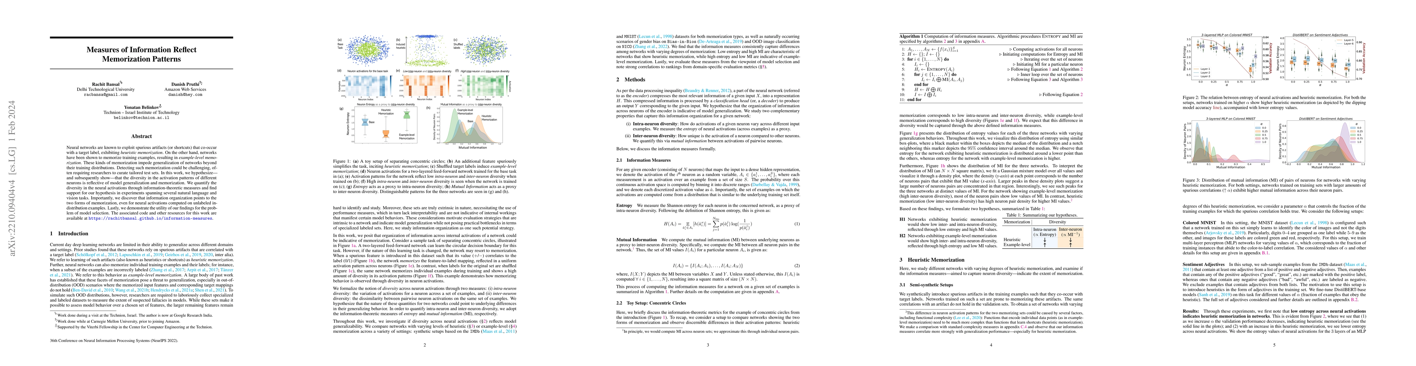Thumbnail for Measures of Information Reflect Memorization Patterns