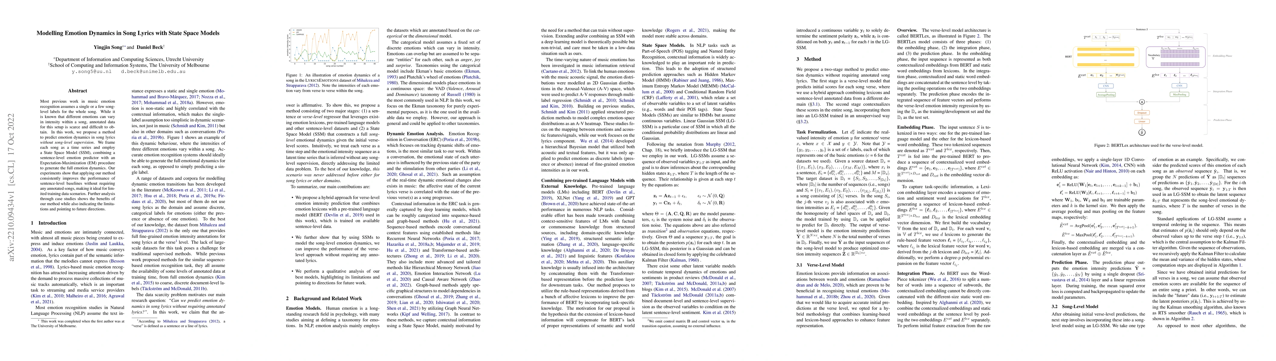 Thumbnail for Modelling Emotion Dynamics in Song Lyrics with State Space Models