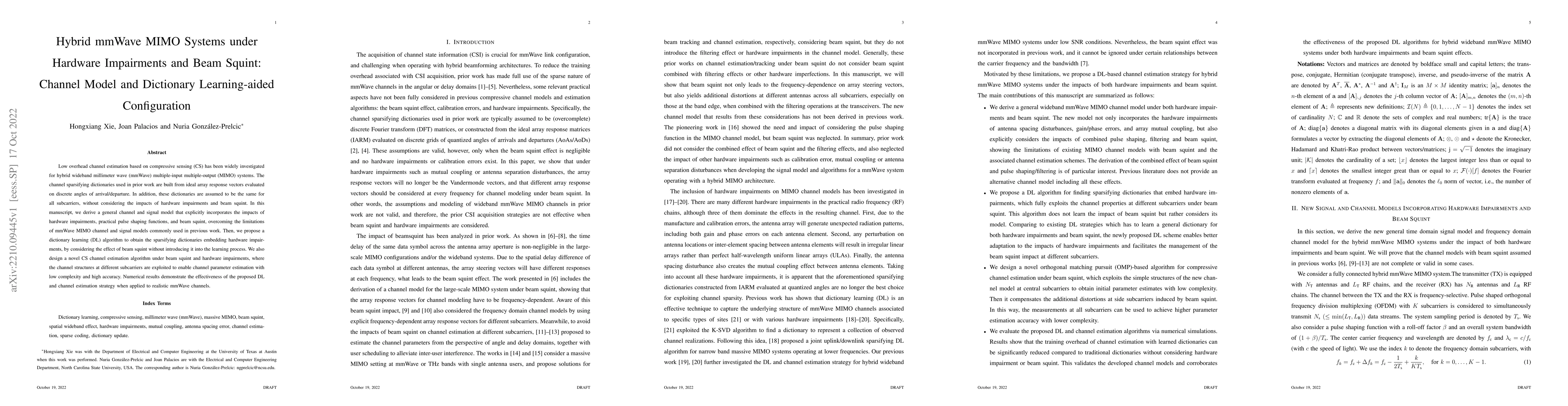 Thumbnail for Hybrid mmWave MIMO Systems under Hardware Impairments and Beam Squint:
  Channel Model and Dictionary Learning-aided Configuration