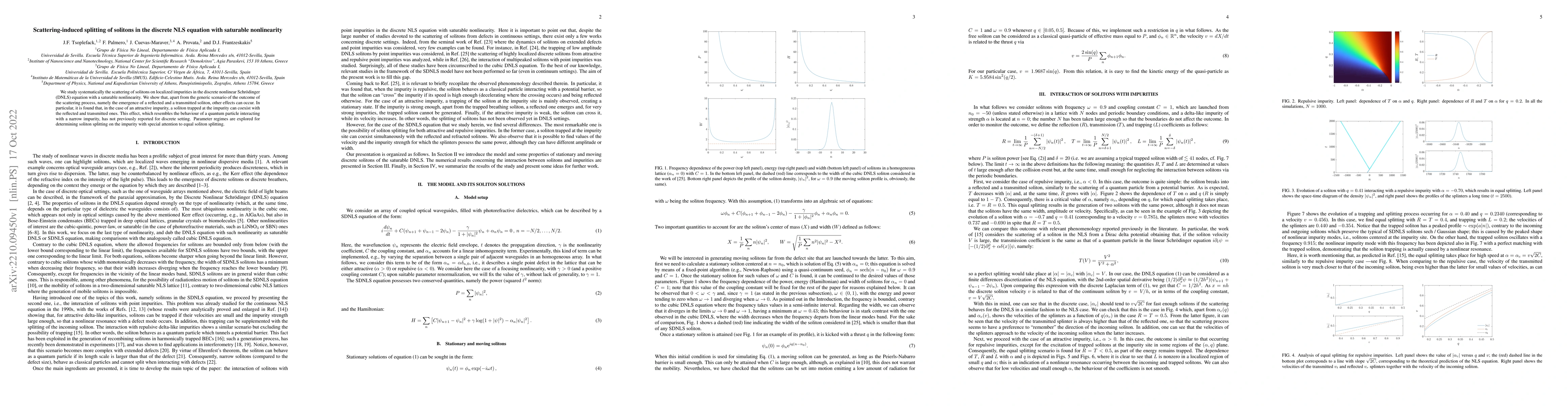 Thumbnail for Scattering-induced splitting of solitons in the discrete NLS equation
  with saturable nonlinearity