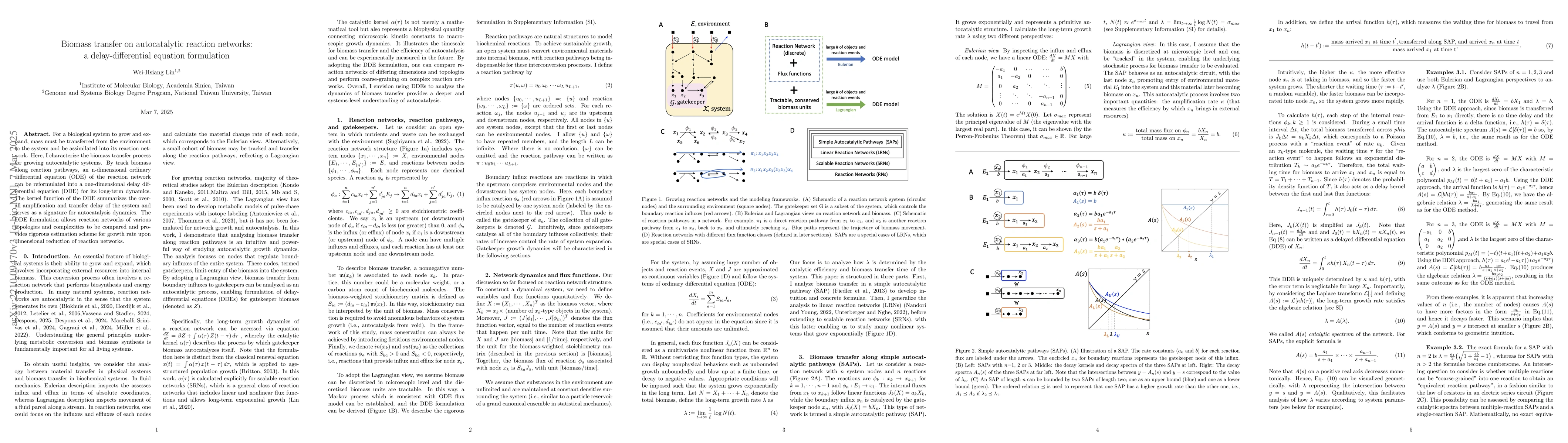 Thumbnail for Biomass transfer on autocatalytic reaction network: a delay differential
  equation formulation