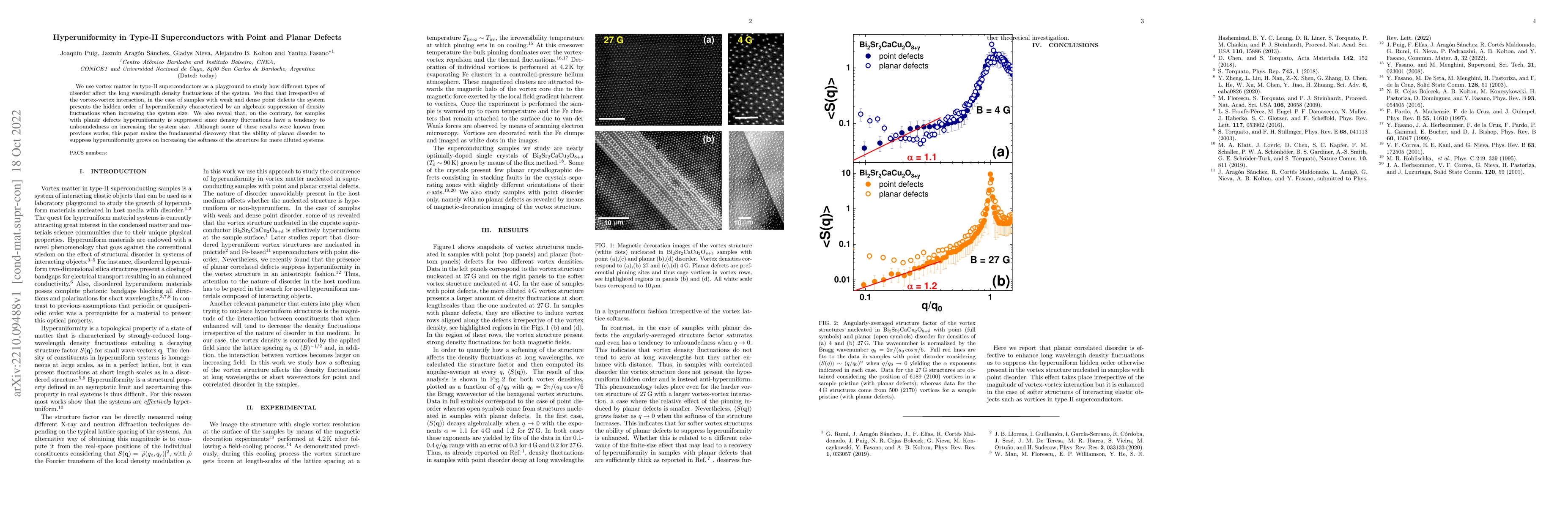 Thumbnail for Hyperuniformity in Type-II Superconductors with Point and Planar Defects