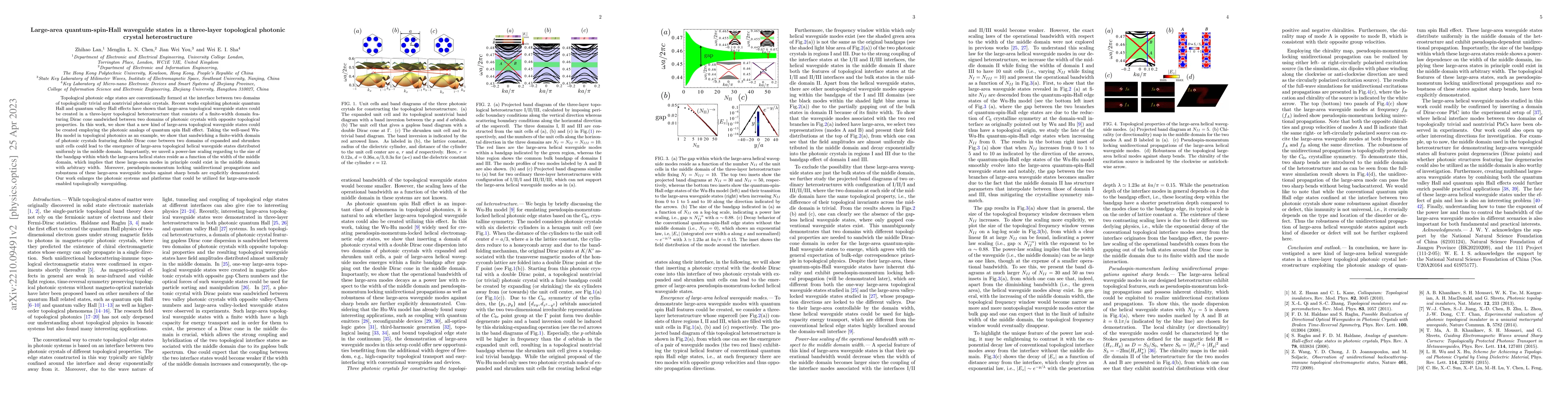 Thumbnail for Large-area quantum-spin-Hall waveguide states in a three-layer
  topological photonic crystal heterostructure