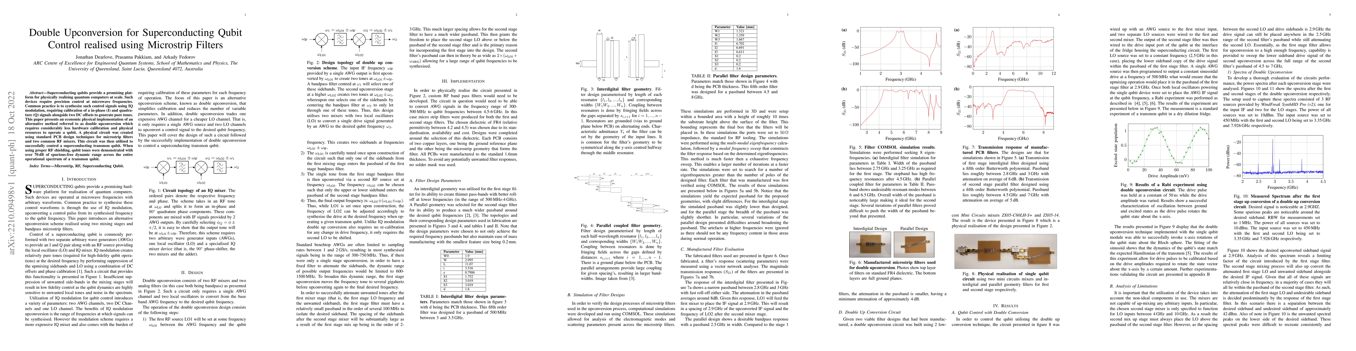 Thumbnail for Double Upconversion for Superconducting Qubit Control realised using
  Microstrip Filters
