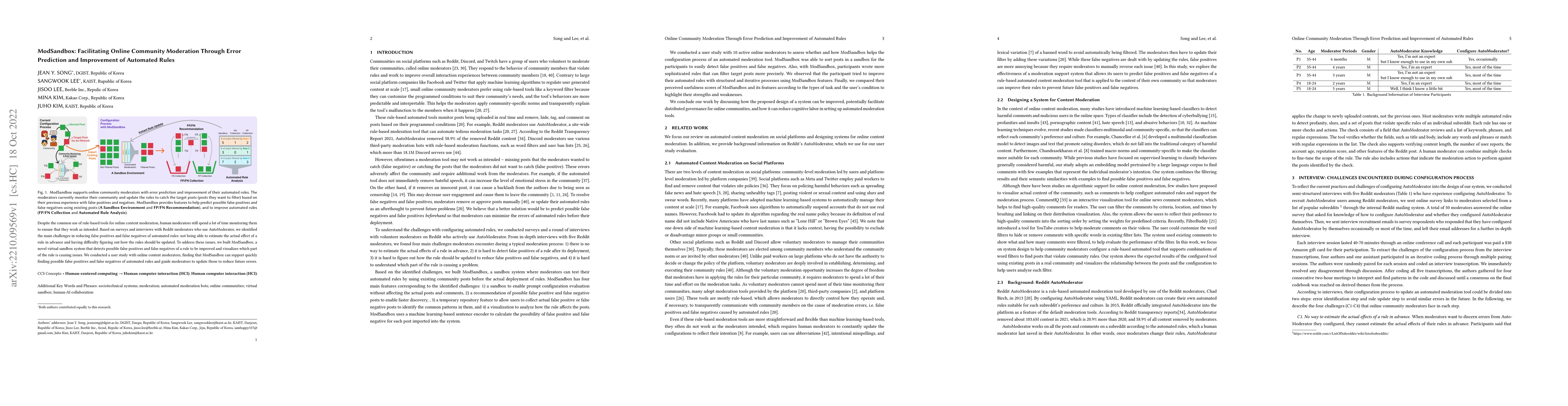 Thumbnail for ModSandbox: Facilitating Online Community Moderation Through Error
  Prediction and Improvement of Automated Rules