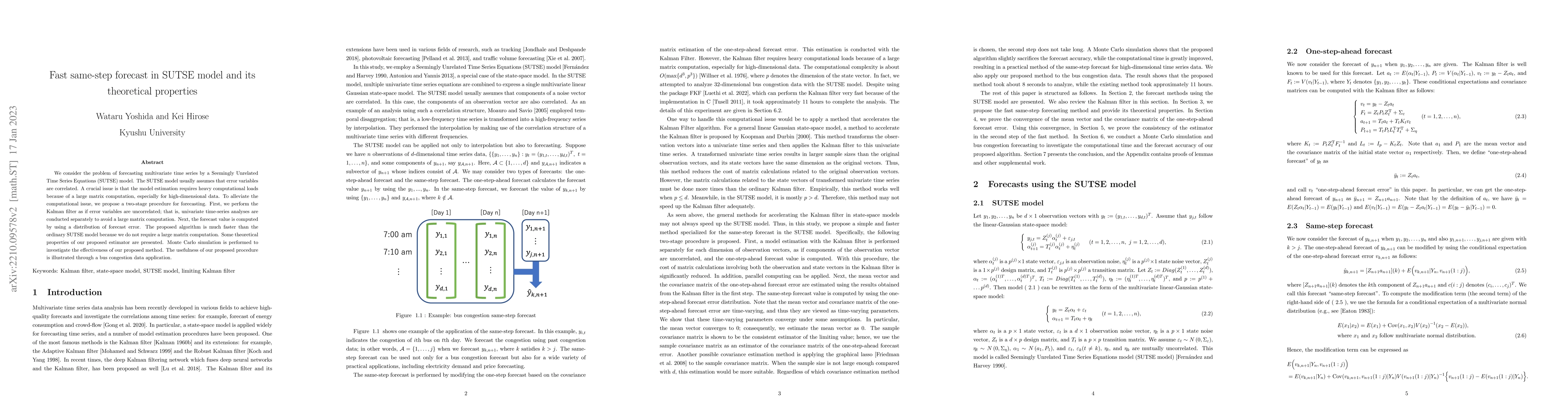 Thumbnail for Fast same-step forecast in SUTSE model and its theoretical properties