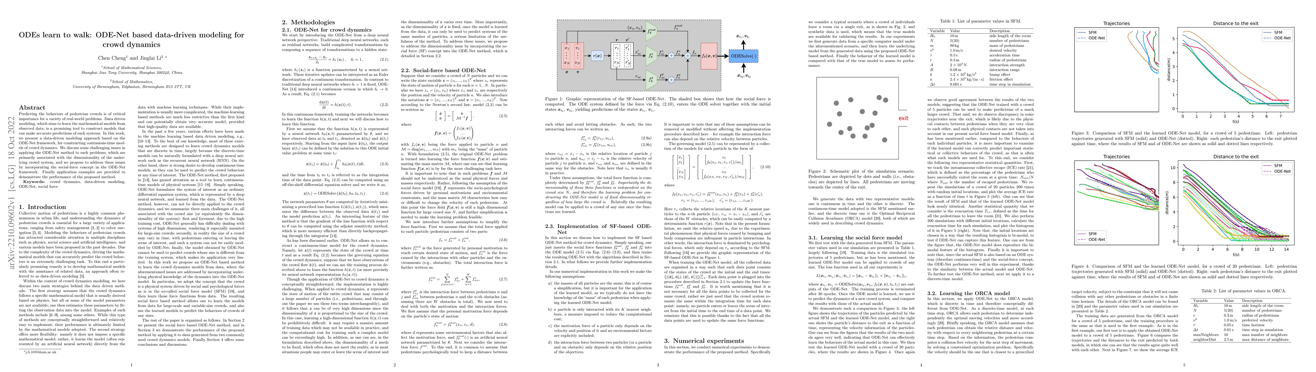 Thumbnail for ODEs learn to walk: ODE-Net based data-driven modeling for crowd
  dynamics