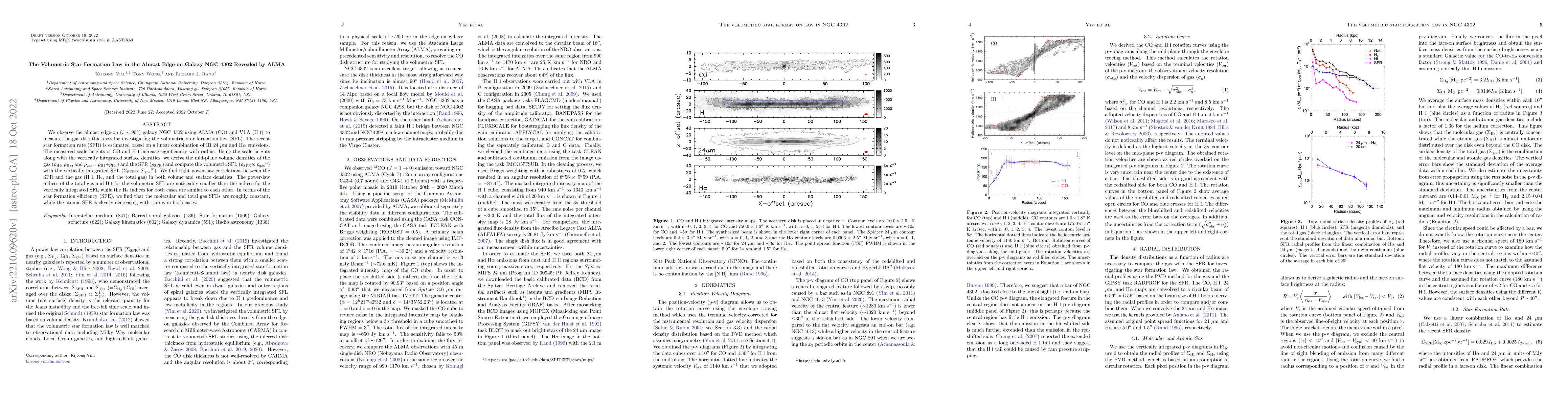 Thumbnail for The Volumetric Star Formation Law in the Almost Edge-on Galaxy NGC 4302
  Revealed by ALMA