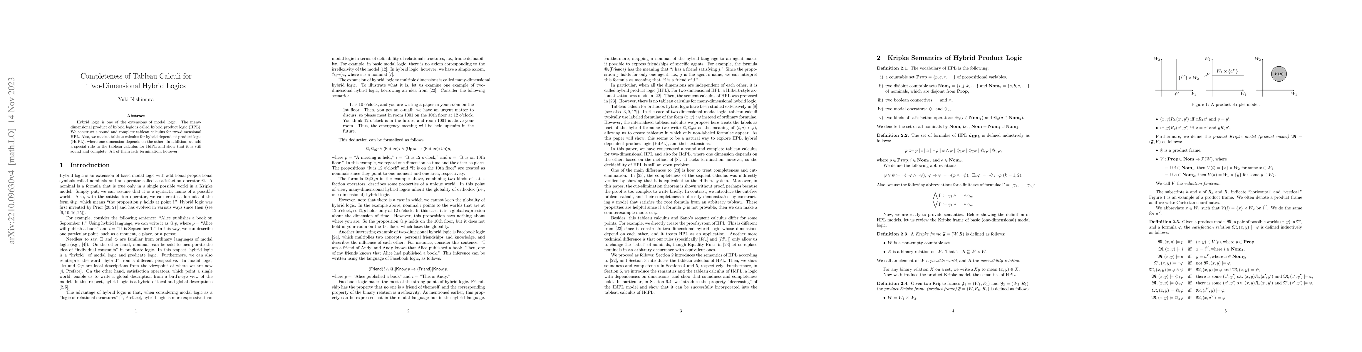 Thumbnail for Completeness of Tableau Calculi for Two-Dimensional Hybrid Logics