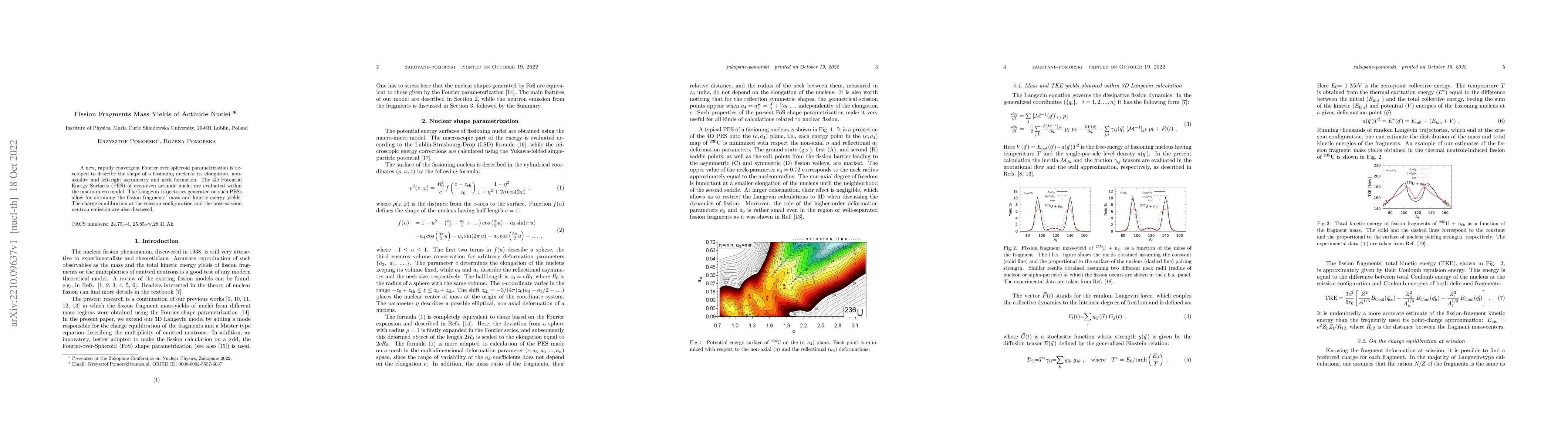Thumbnail for Fission Fragments Mass Yields of Actinide Nuclei