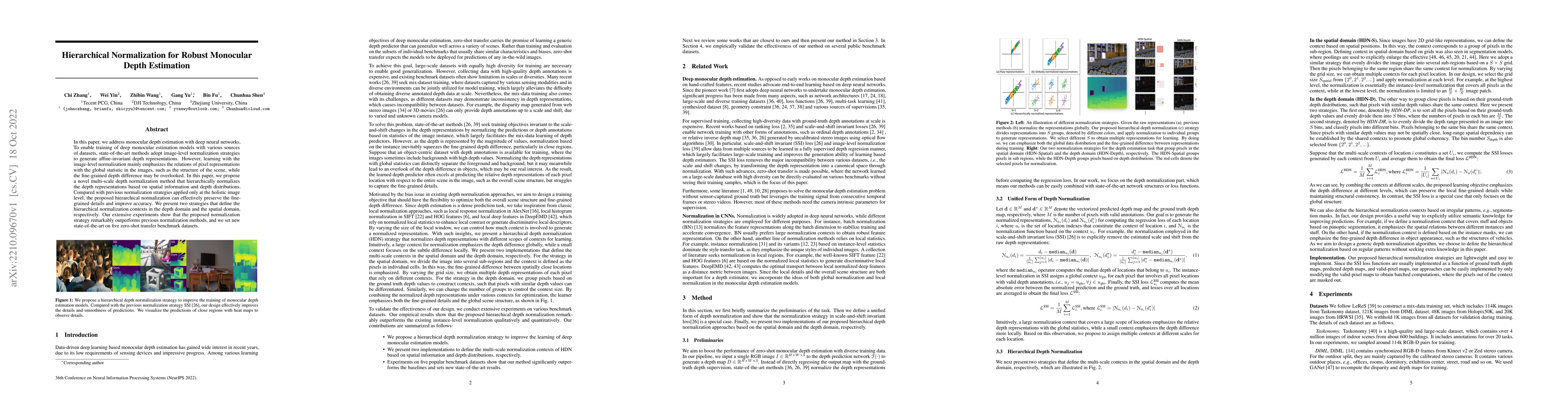 Thumbnail for Hierarchical Normalization for Robust Monocular Depth Estimation
